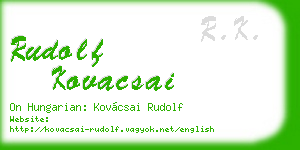 rudolf kovacsai business card